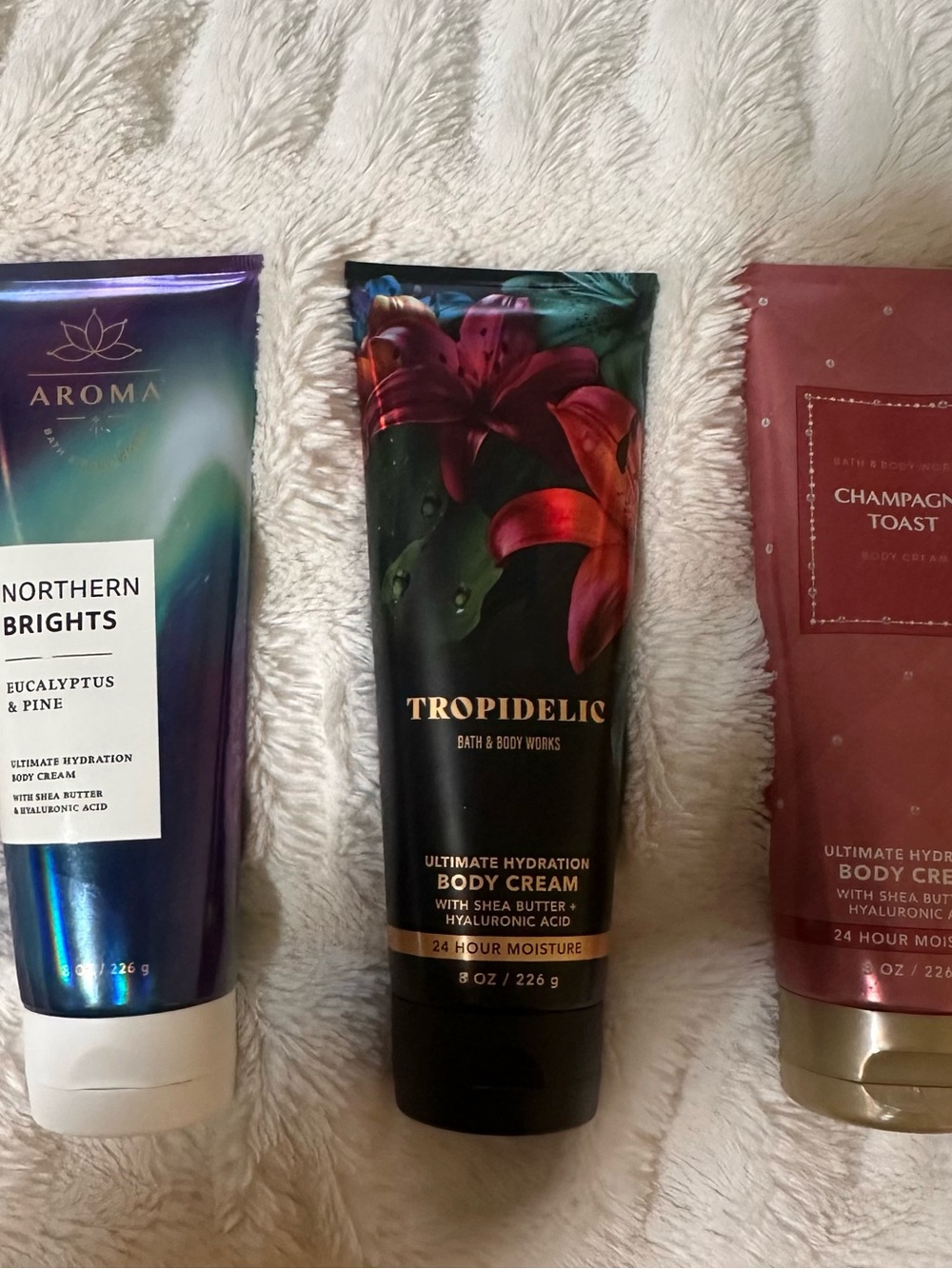 Bath & Body Works Tropidelic Body Cream - Black with Red Floral Accents